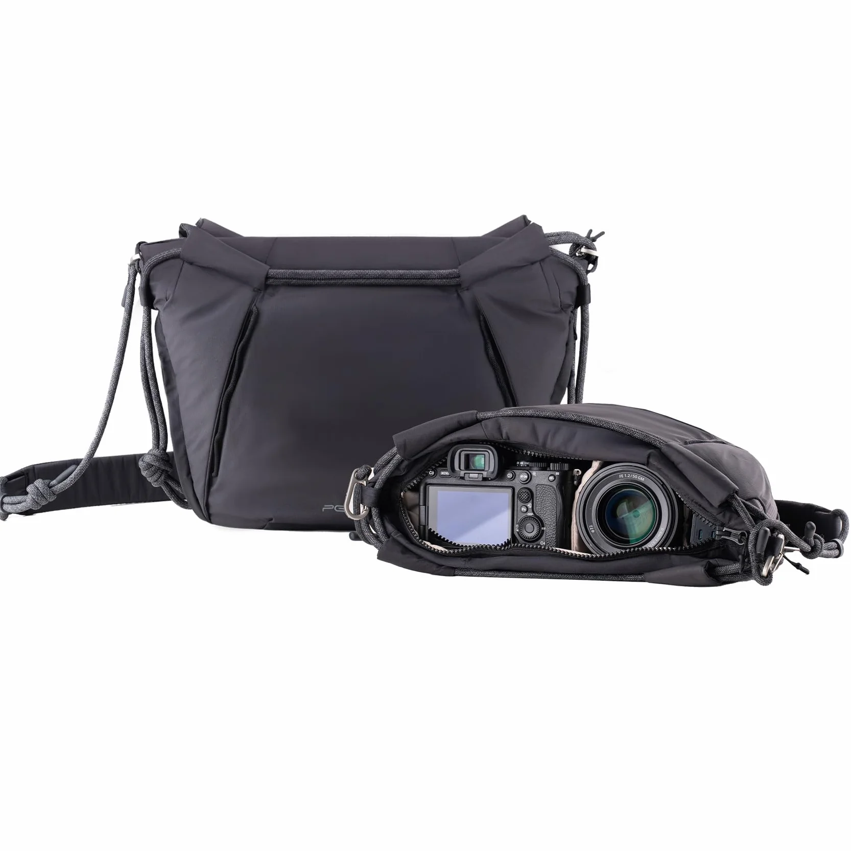 PGYTECH OneGo Rope Strap Bolso fotográfico multifunción – Bandolera Urbana Compacto para Sony/Canon/Nikon/cámaras sin Espejo, Negro Noche