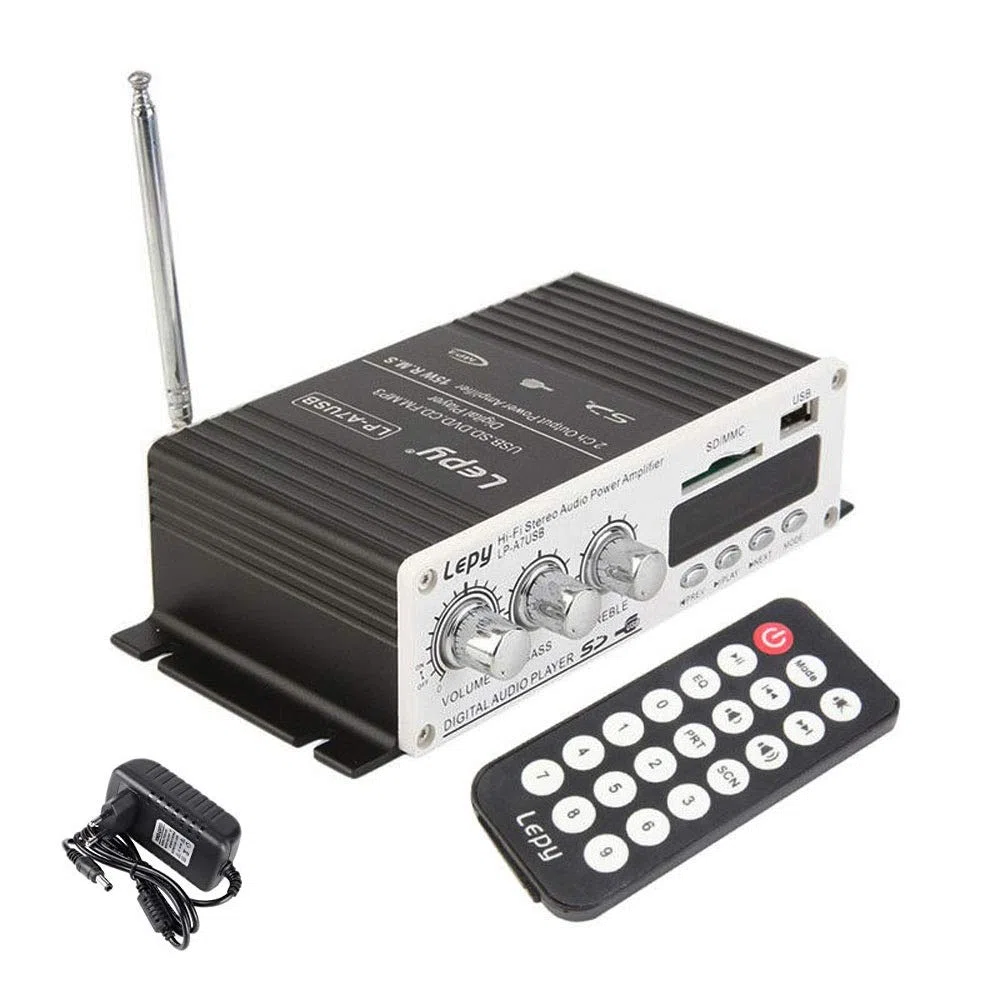 DollaTek Lepy A7USB Amplificador de Potencia para automóvil Multifuncional para Coche FM SD USB Reproductor de MP3 Amplificadores estéreo