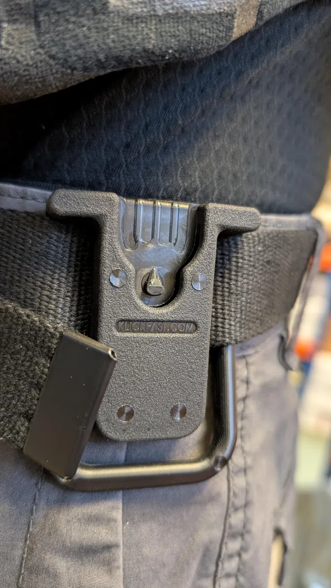 Soporte oficial de clickfast para cinturón, chaqueta, camisa, cámara de seguridad, walkie talkie, radio, antorcha, aerosol, liberación rápida, Peter Jones