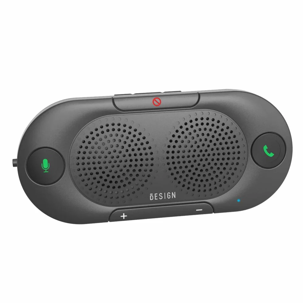 Besign BK06 Manos Libres Bluetooth para Coche, Altavoz Bluetooth Coche, Potente 2 X 2W, Soporta GPS y Música, Auto Encendido Apagado, Conectividad de Doble Enlace y Clip Visor