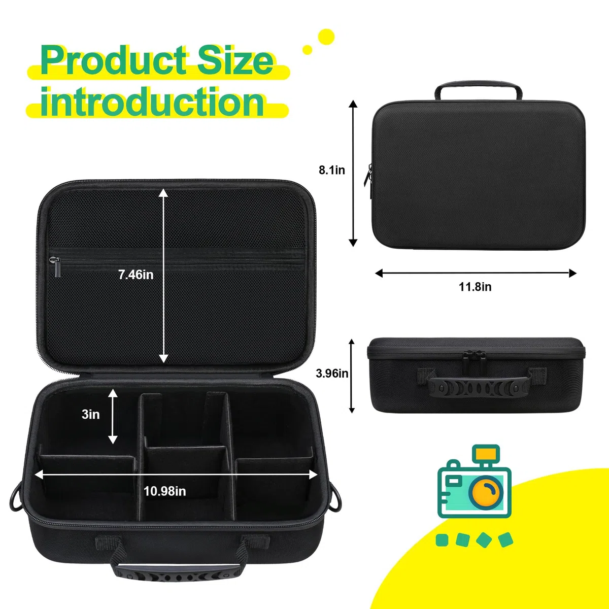 BOVKE Tansporte Bolsa para Canon EOS 2000D/4000D/250D/R6 Mark II/R8 /R10/ R100 Cámaras, Almacenamiento Estuche para Canon, Sony SLR DSL Cámaras, Lente, Trípode y Accesorios, Negro