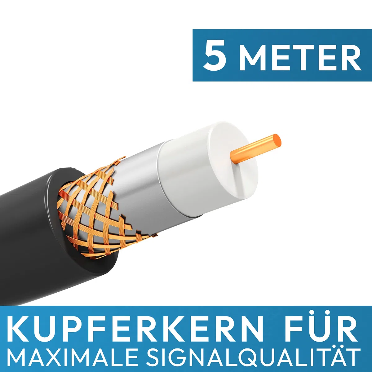 Potente Antena DVB-T2 / Núcleo de Aluminio para una Intensidad de señal óptima/DVB-T2 y DVBT-HD/Digital Ready / AVK25 Plus/con Soporte magnético y 5 m de Cable/para Todos los Dispositivos DVB-T