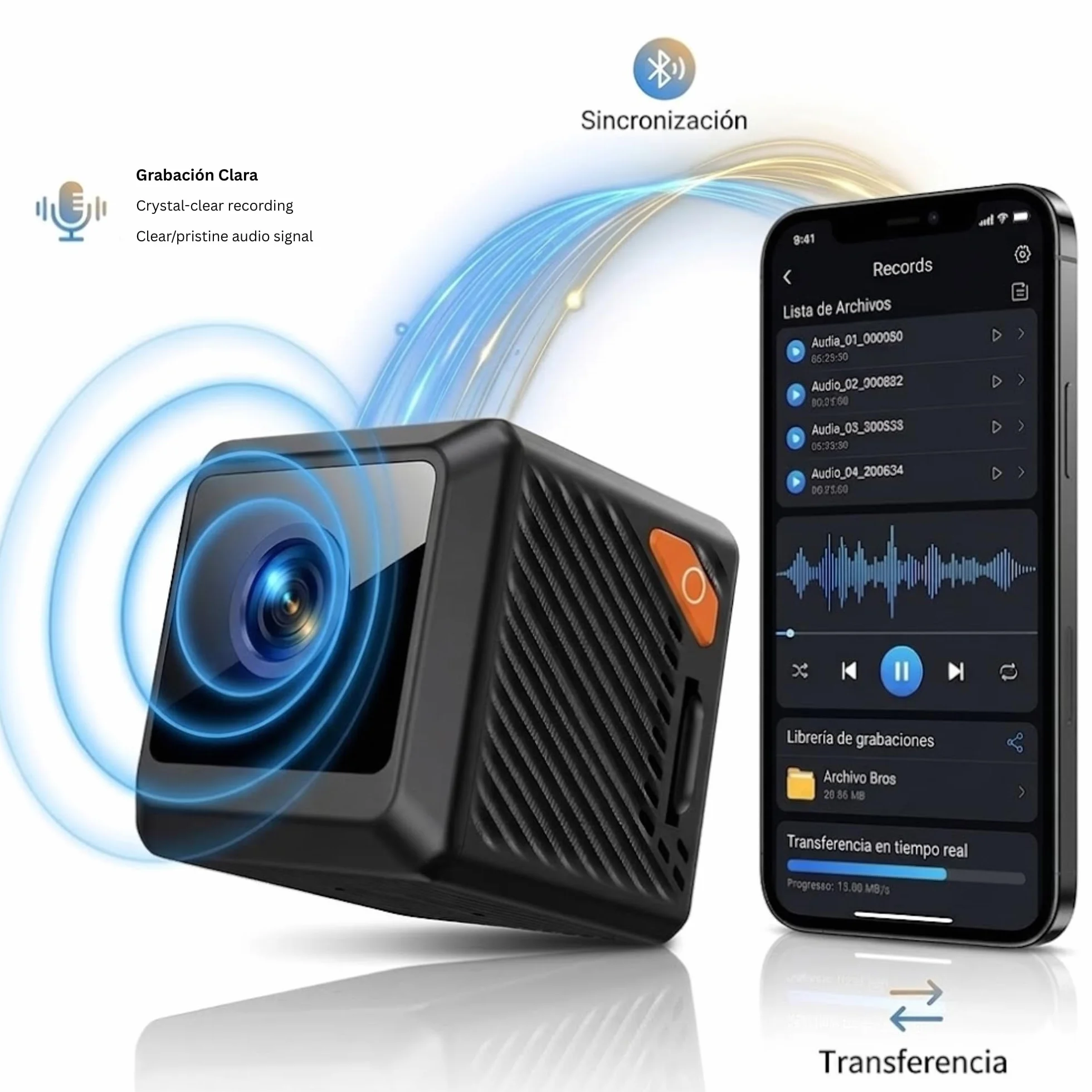 ONESENSE Mini Cámara WiFi con Grabación HD, Batería de Larga Duración, Detección de Movimiento, Cámara de Seguridad WiFi para Interior, Mini Cámara Inalámbrica para Hogar y Oficina