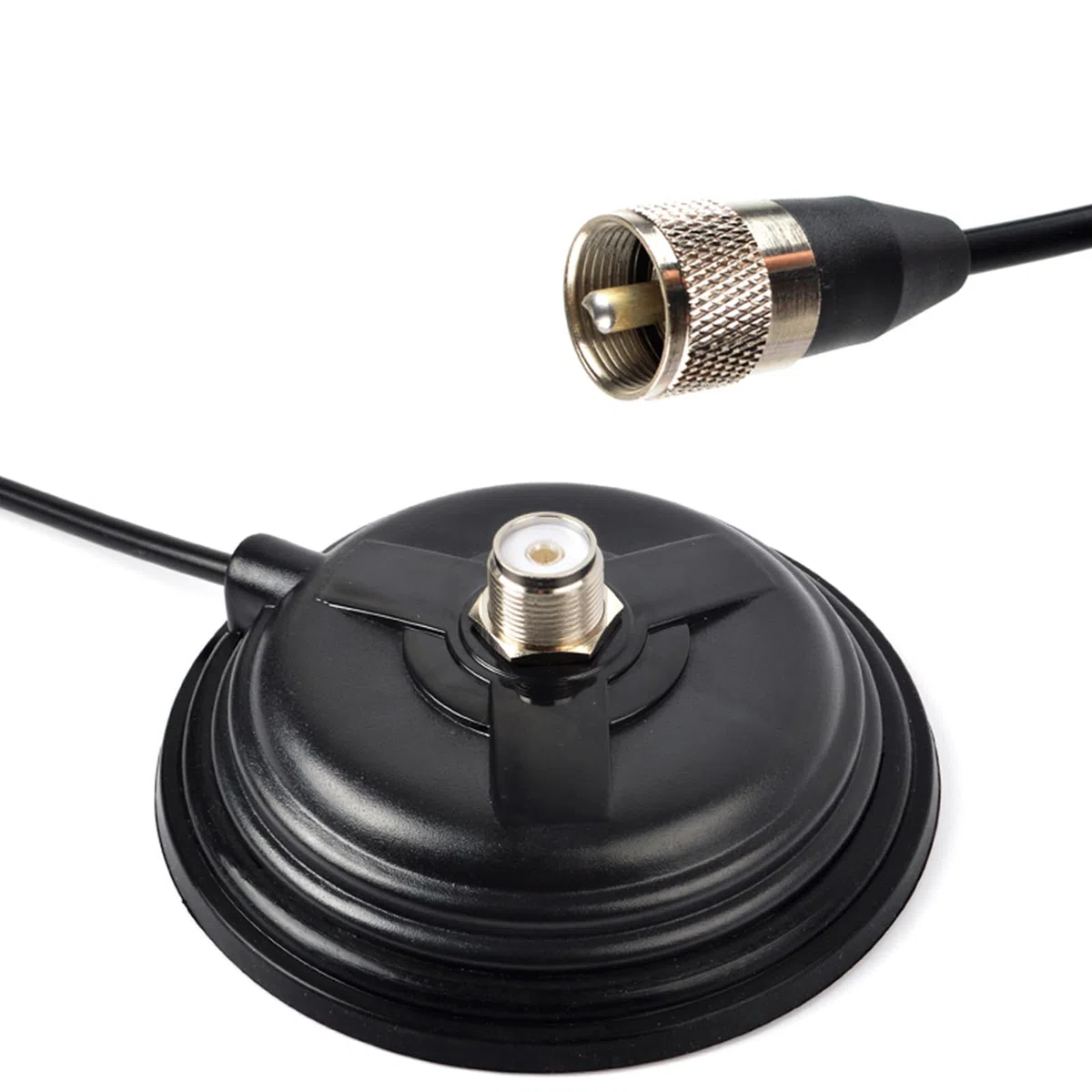 Base Montaje Magnética para Antena SO239 CB/VHF/UHF, con Cable Coaxial RG58 PL259 de 5 Metros/16,4 Pies, para Automóvil/Camión, Uso al Aire Libre y Marino