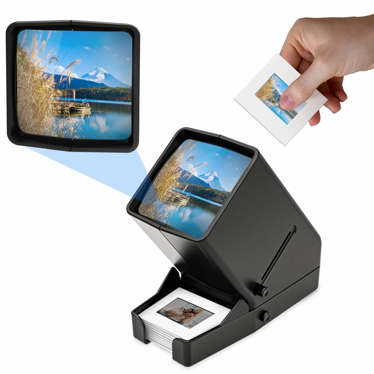 DigitConvert Visor deslizante 35 mm, 3X, USB/batería, para diapositivas 35 mm y negativos, 4 pilas AA incluidas
