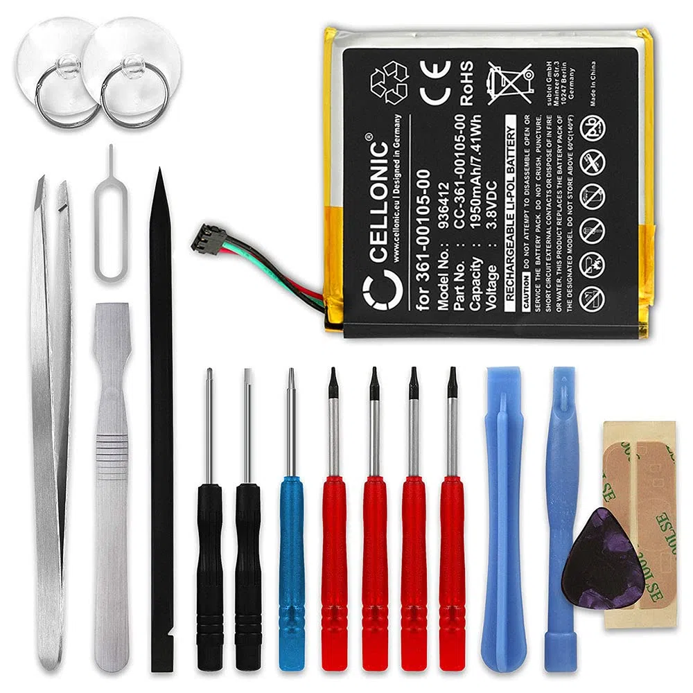 CELLONIC 1x Batería para GPS Navegación Compatible con Garmin Edge 1030, 361-00105-00 - (1950mAh, 3.8V) + Juego de Herramientas