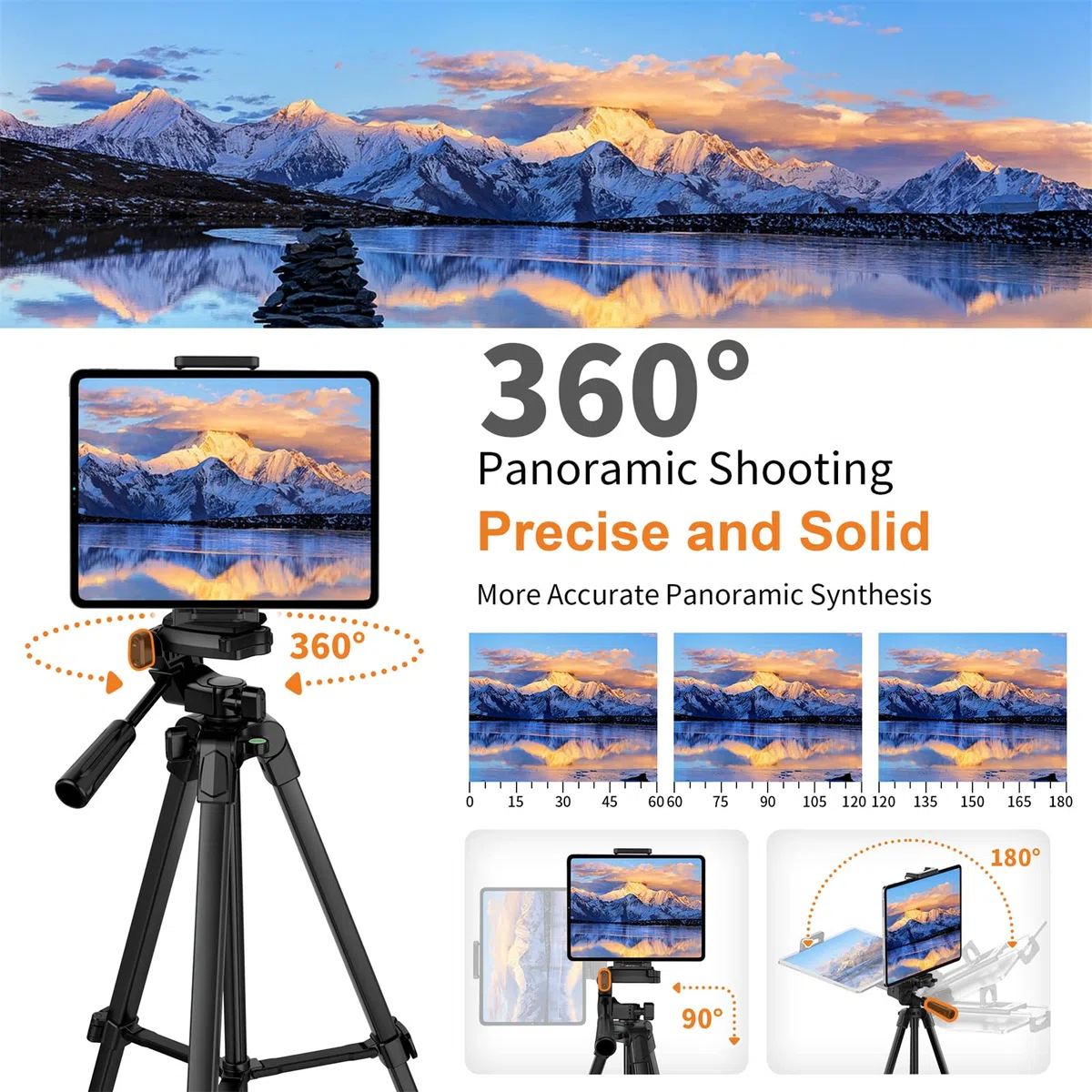 Trípode para iPad iPhone Cámara, 172cm Tripode Cámara de Movil con Remoto Bluetooth para Tableta Smartphone/Huawei/Samsung, GoPro, Nikon, Sony
