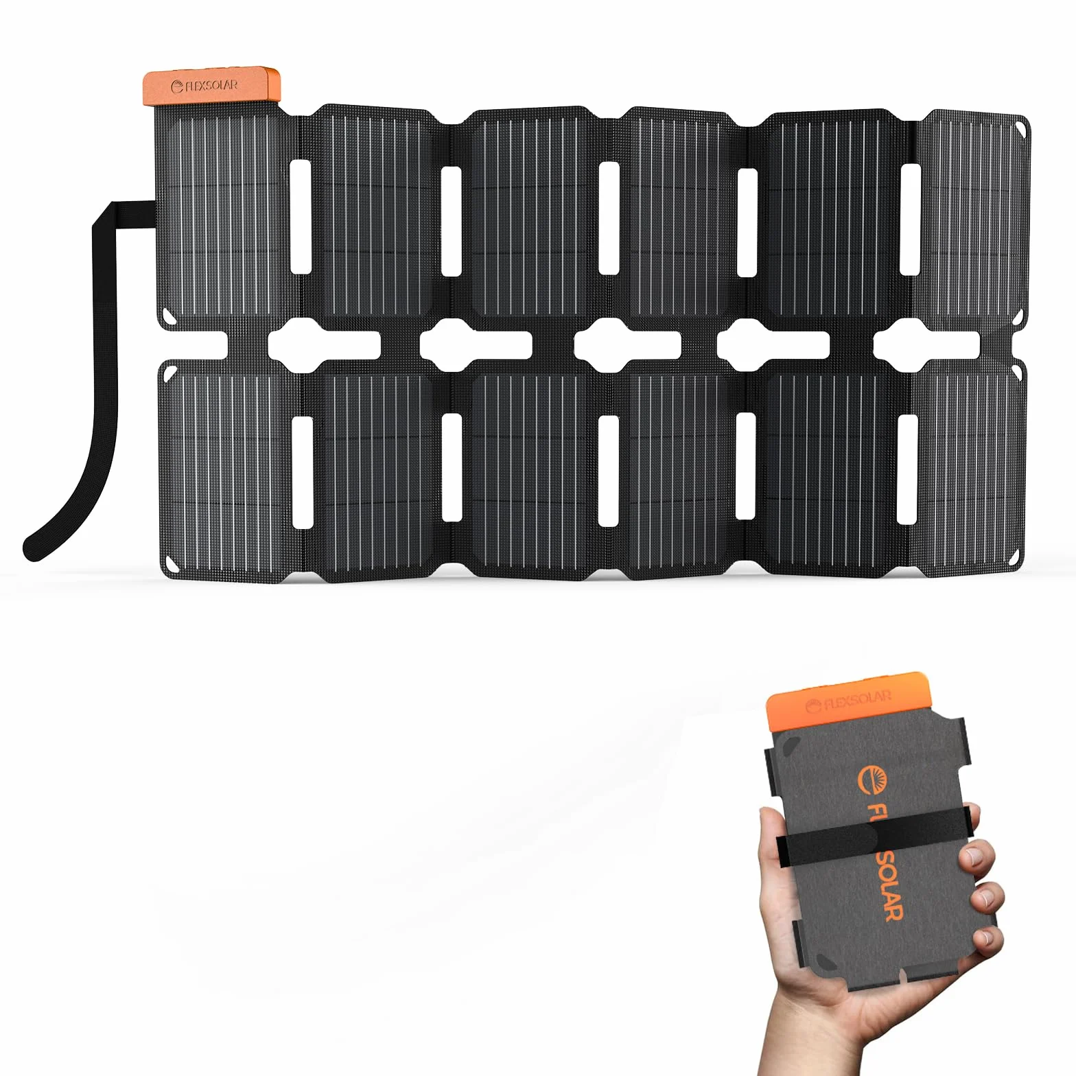 Flexsolar Mini Cargador Solar Plegable 36 W - Panel Solar Resistente al Agua - Con Puertos USB-A/USB-C/CC - Para Estaciones de Alimentación, Smartphones, Tabletas, Bancos de Energía, Camping