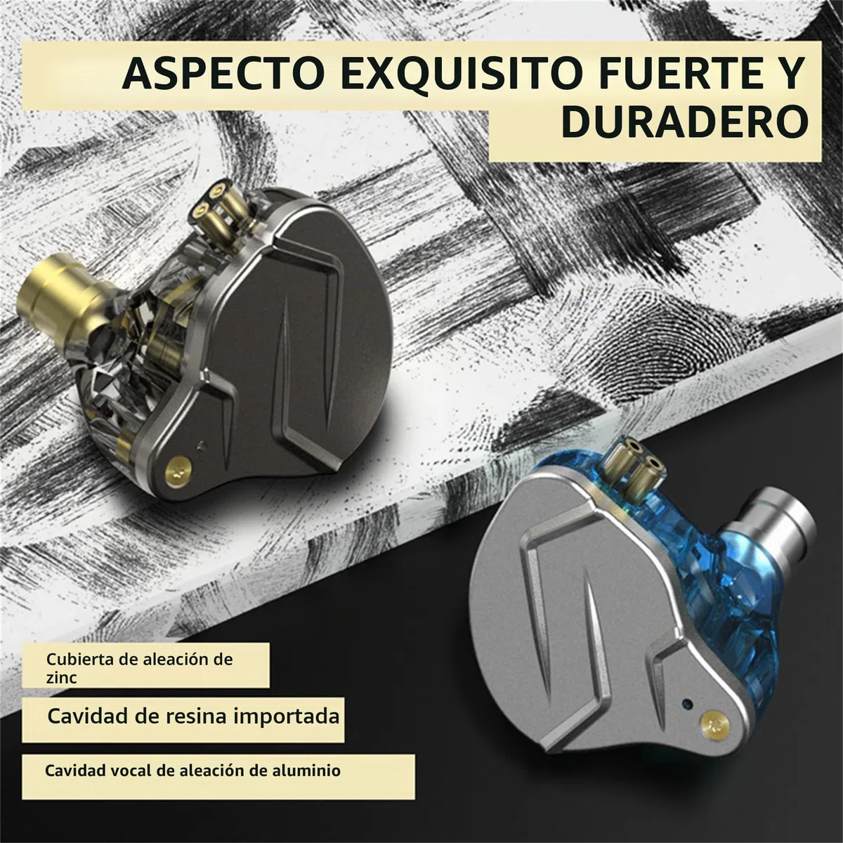 Yinyoo KZ ZSN Pro Auriculares intraurales Hybrid Dynamic Armature Aurices in Ear Monitor Dual Driver 1DD 1BA Basco Profundo Sound Earphones ergonómicos cómodos (Gris sin micrófono)