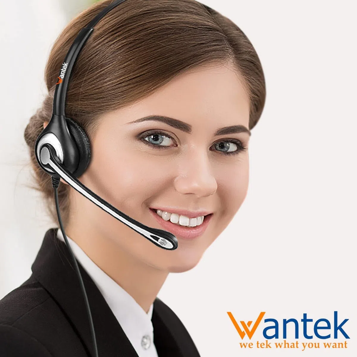 Wantek - Auriculares de teléfono RJ9 compatibles con Yealink T19P, T21P, T23G, T41S, T42S, T46S, Avaya 1608, 9608, 9611G, Grandstream GXP1620, 1630, Snom, Panasonic