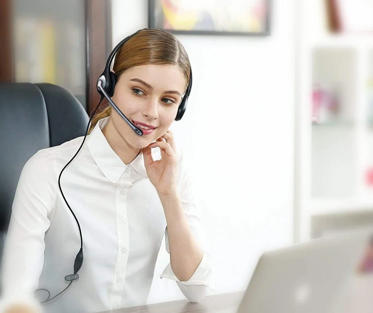 Auriculares Teléfono Fijo RJ9 Dual, Micrófono con Cancelación de Ruido, Quick Disconnect, WANTEK Cascos con Control de Volumen para ShoreTel Plantronics Polycom NEC Nortel Norstar Meridian(602QS2)