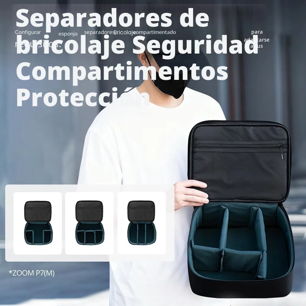 AMBITFUL Bolsa de Transporte Zoom P7 para Dispositivos de fotografía de Gran Capacidad, Funda de Almacenamiento Multifuncional para Mini dron y Otros Accesorios, con esponjas Gruesas y Capa Interior