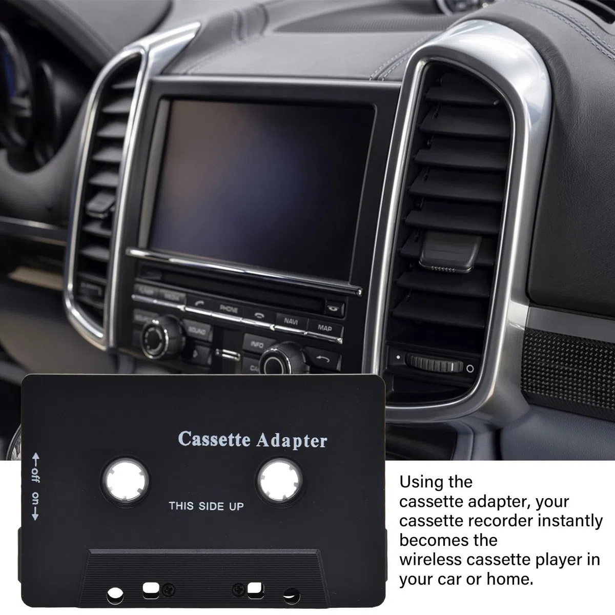 Cassette Bluetooth Adaptador Cassette Bluetooth Coche Inalámbrico Convertidor de Receptor de Casete con Cable USB para DVD Radio