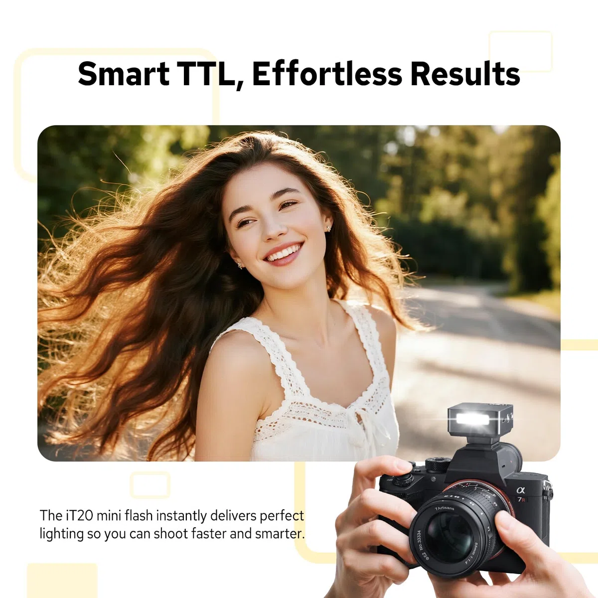 Godox iT20 S iT20S Flash Compatible para Sony, 700 Full Power Flashes, iT20 Mini TTL Camera Flash Strobe con Batería de Litio Built in Filtros de Color y Spreader Compatible con Cámara Sony