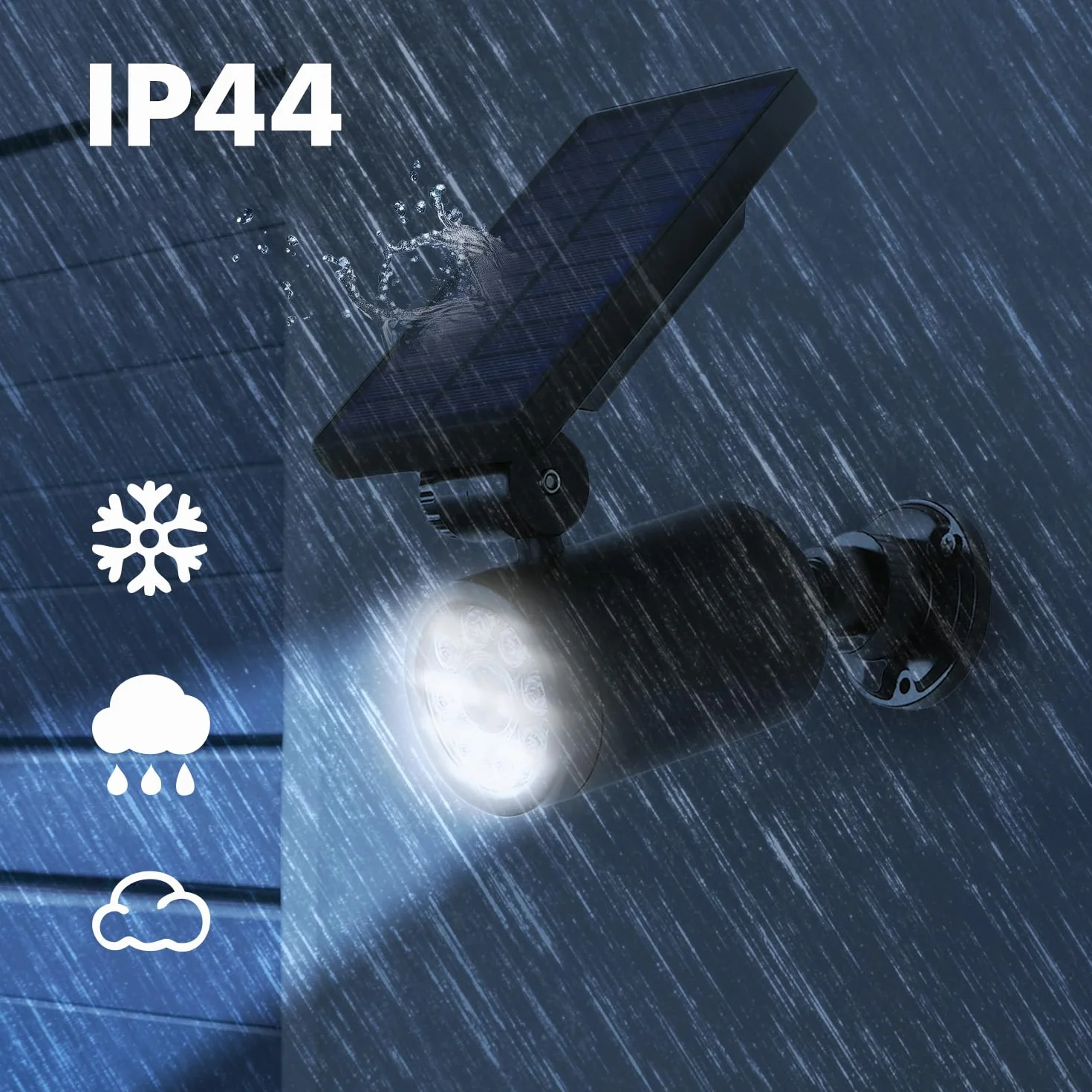 Maclean Cámara Solar Simulada con Sensor de Movimiento y Luz LED, Cámara de Vigilancia IP Simulada con Lente, IP44, Uso en Exteriores, 220lm, 6500 K, Energía Solar, LED Rojo Intermitente