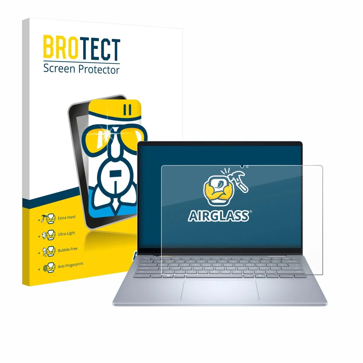 BROTECT Protector Pantalla Cristal para Dell 14 Plus 2-in-1 Protector Vidrio - [Dureza 9H, Anti-Arañazos]
