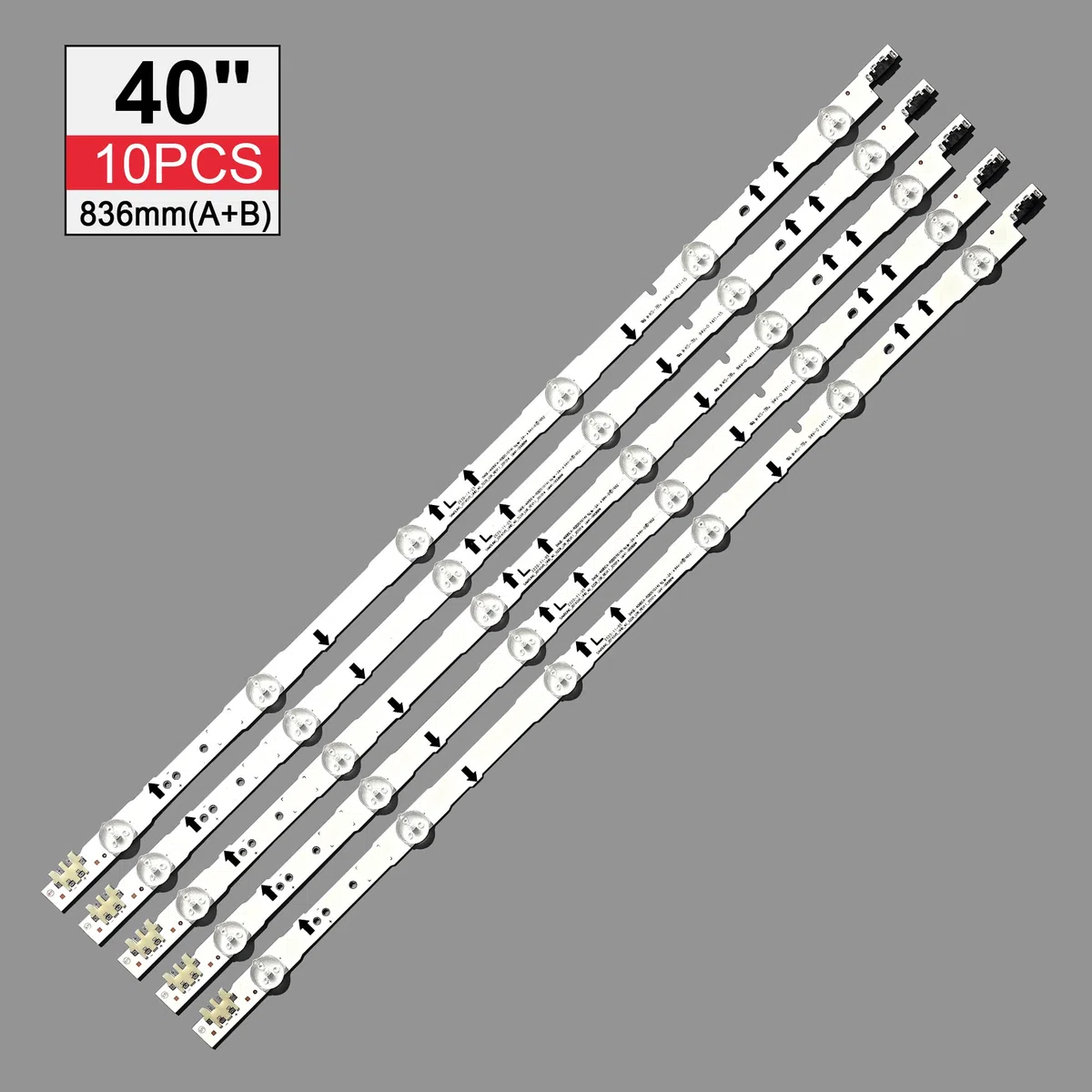 1 Juego = 10 Uds Tira de LED for iluminación Trasera for Samsung UE40H6200 D4GE-400DCA-R2 R1 400DCB-R2 R1 BN96-30450A 30449A BN96-38890A 38889A 30417A