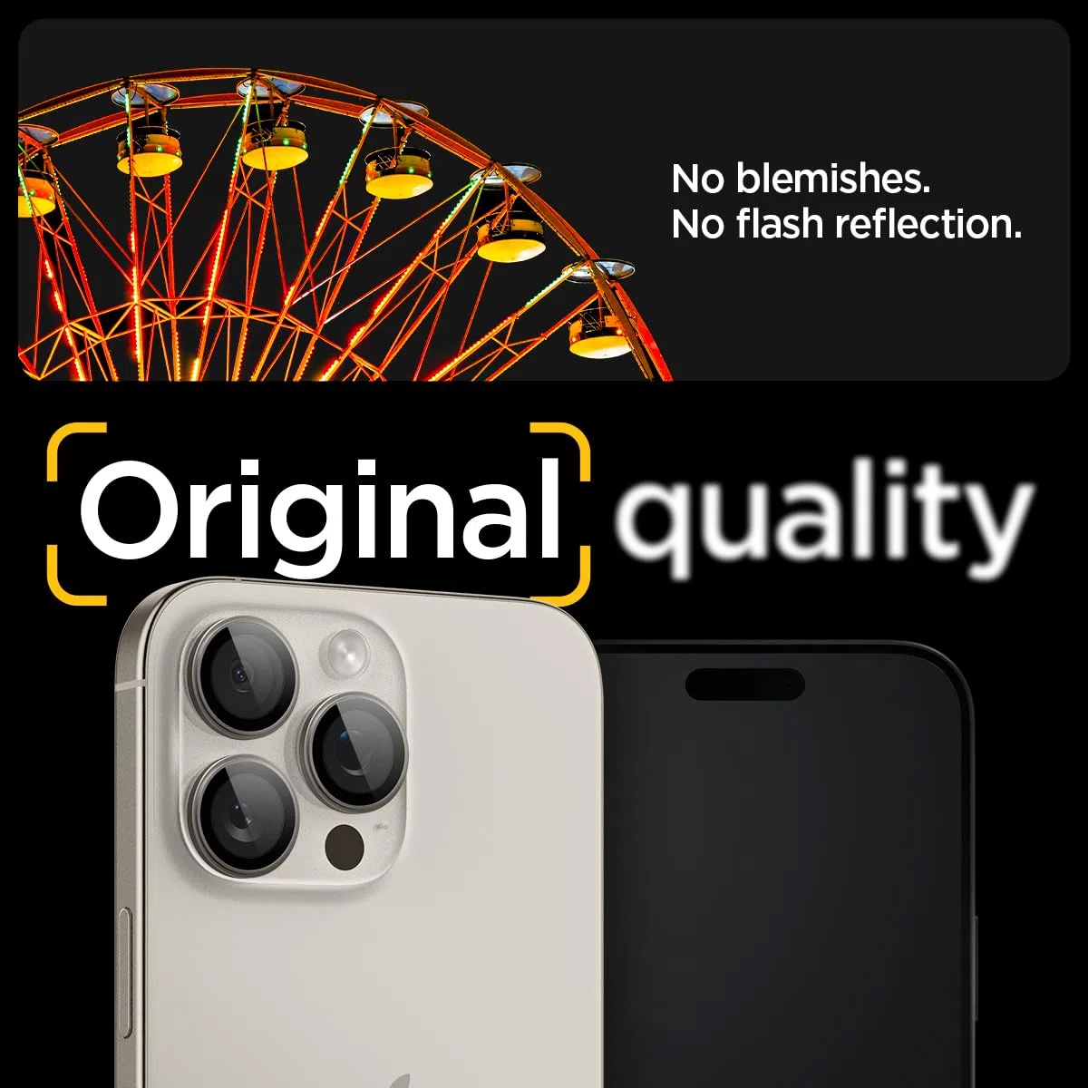 Spigen Glas.tR EZ Fit Optik Pro Protector de Cámara para iPhone 16 Pro, iPhone 16 Pro Max, 2 Unidades, Titanio natural, Protección Individual, Kit de instalación