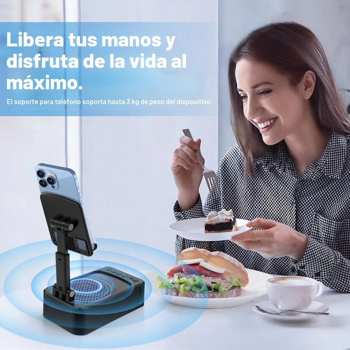 ZOOI Regalos Originales para Hombre, Regalos para Hombre, Altavoz Bluetooth con Soporte para Teléfono, Regalo Padre Original, Regalo Cumpleaños Hombr e, Gadgets Tecnologicos