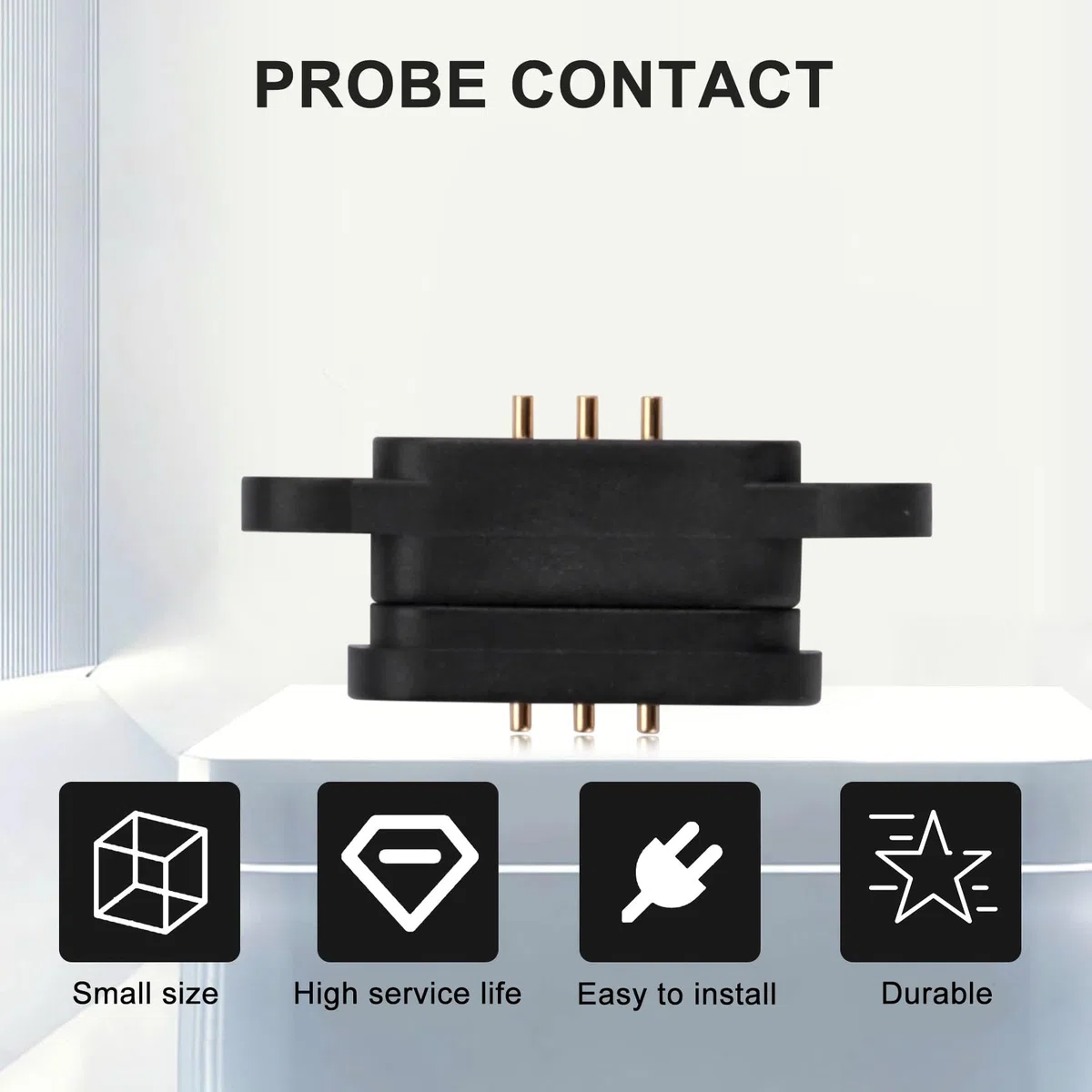 10 Pares de magnéticos Cargados por Resorte, Conector de 3 Posiciones, cuadrícula, Medida de 2,3 mm, Agujeros de Paso, Macho y Hembra