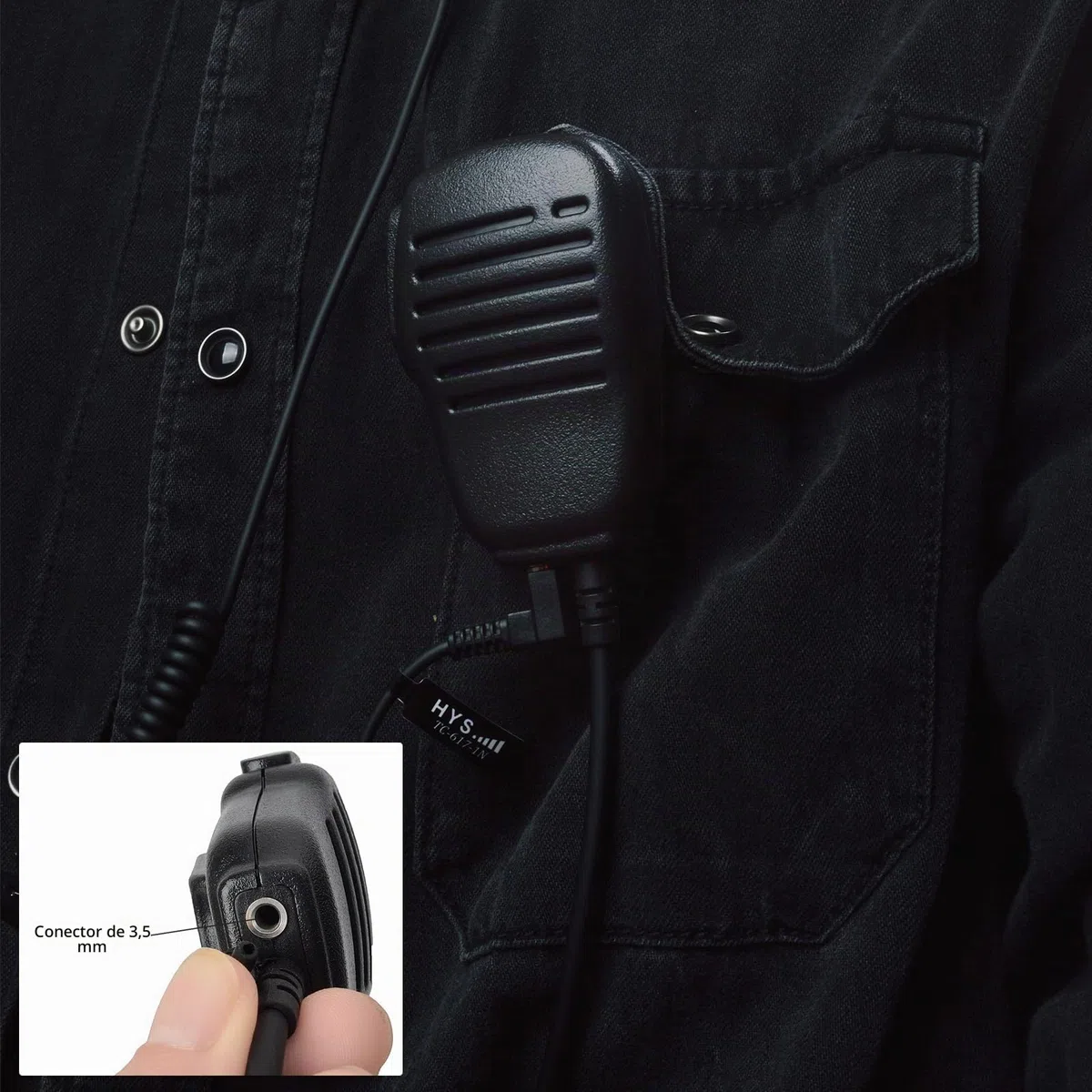 HYS Micrófono de mano compatible con emisoras de radio President Randy III CB | Micrófono de altavoz apto para radios Randy 3 | con botón PTT