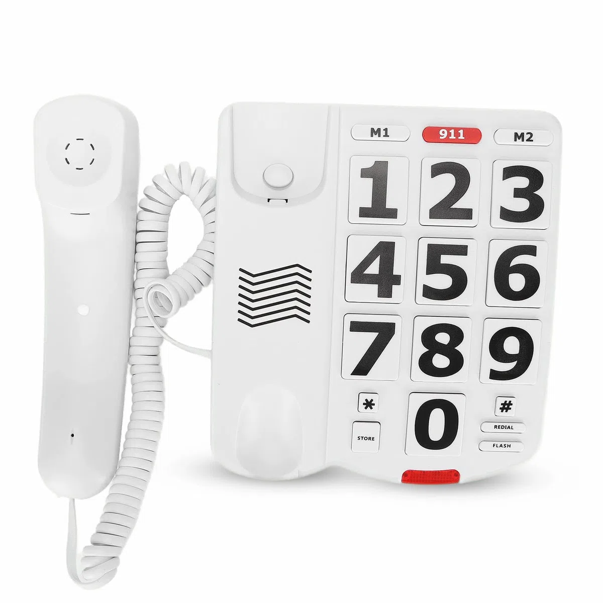 Teléfono de Botón Grande para Personas Mayores, Teléfono Fijo con Cable con Función de Marcación de un Solo Toque Y Timbre Alto, para Personas Mayores con Problemas Auditivos Y Visuales