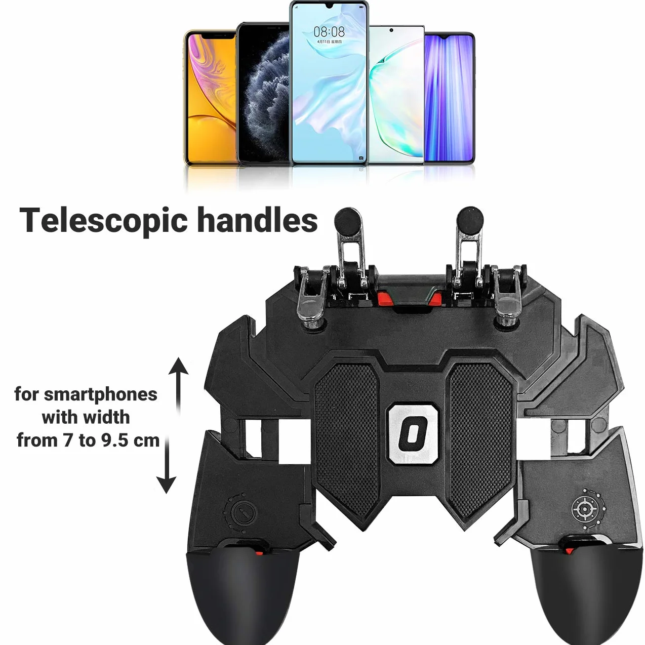 Mando para Call of Duty PUBG Movil Controlador de móvil Gatillos L1R1 L2R2 Gatillo para Android iOS iPhone Samsung Smartphone ancho de 7 a 9,5 cm