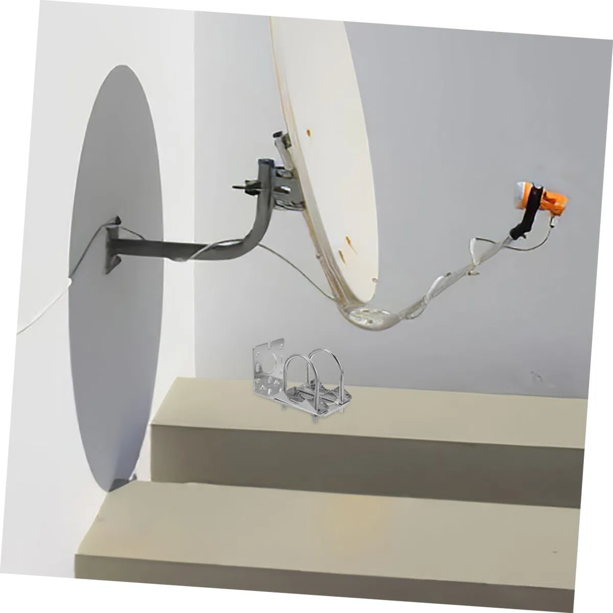 SEWACC Soporte de Montaje en Barra para Antena Exterior de Aleación de Aluminio Diseño en L y Fijación Estable para Instalación en Exteriores 2 Piezas
