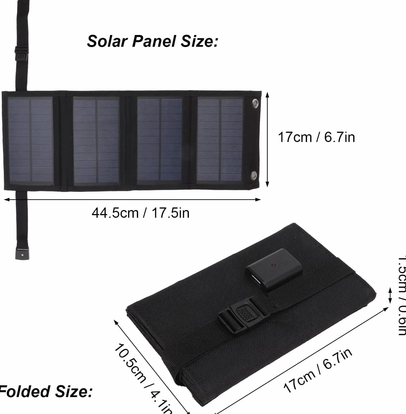 20W USB Cargador Solar Exterior Panel Solar Plegable Senderismo Camping Cargador Solar Batería Solar monocristalina Portátil Senderismo Camping Gear Panel (20W)