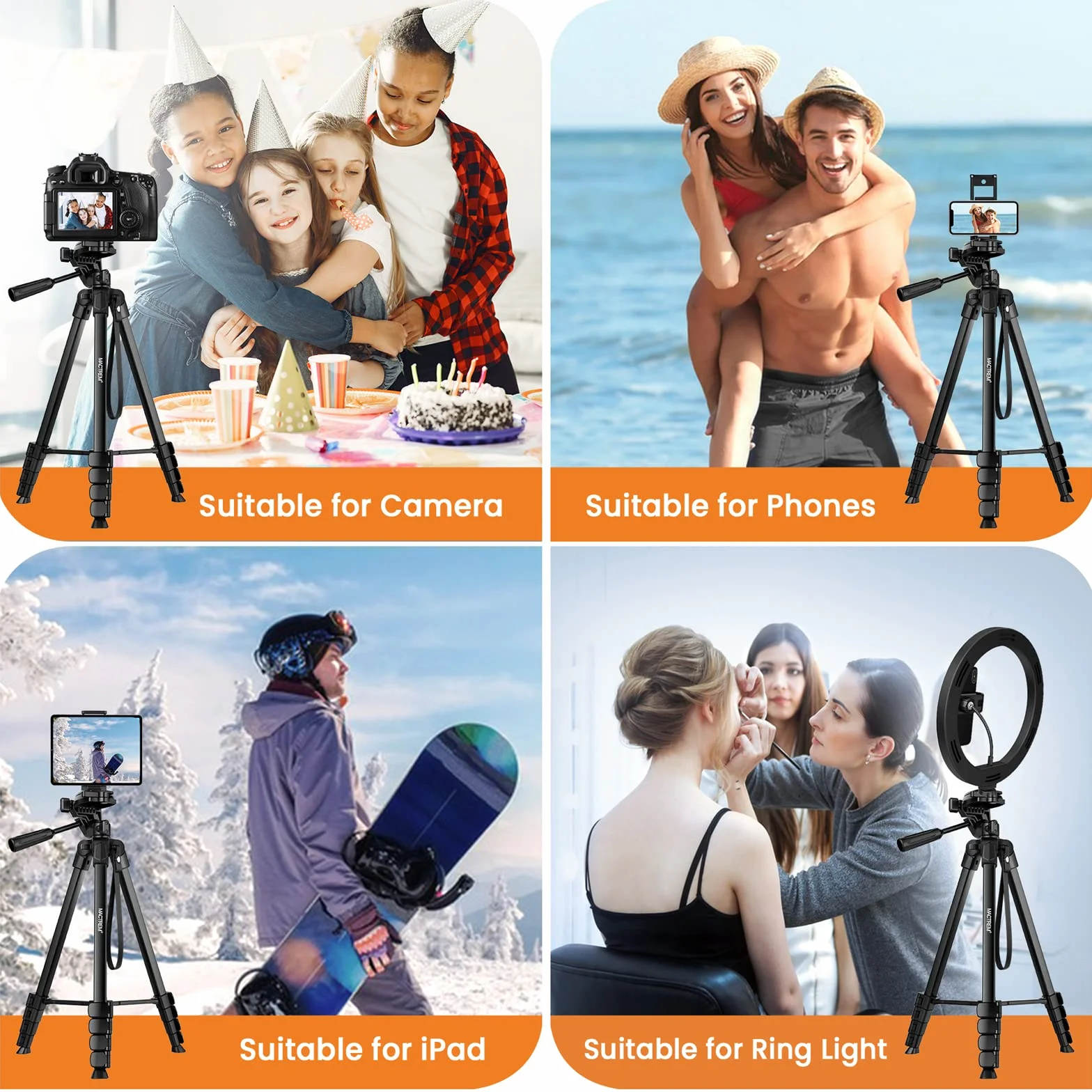 Trípode para iPad iPhone Cámara, 172cm Tripode Cámara de Movil con Remoto Bluetooth para Tableta Smartphone/Huawei/Samsung, GoPro, Nikon, Sony