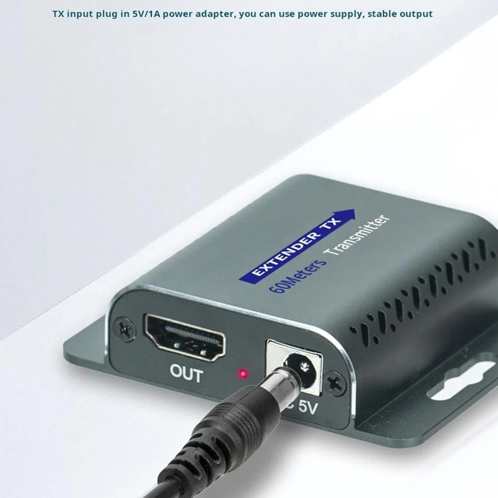 Extensor Compatible con para 4K 60Hz A RJ45 60M 120M Extensor IR UHD HDR V2.0 1080P RJ45 Extensor de Monitor de Vídeo A Enchufe de la UE