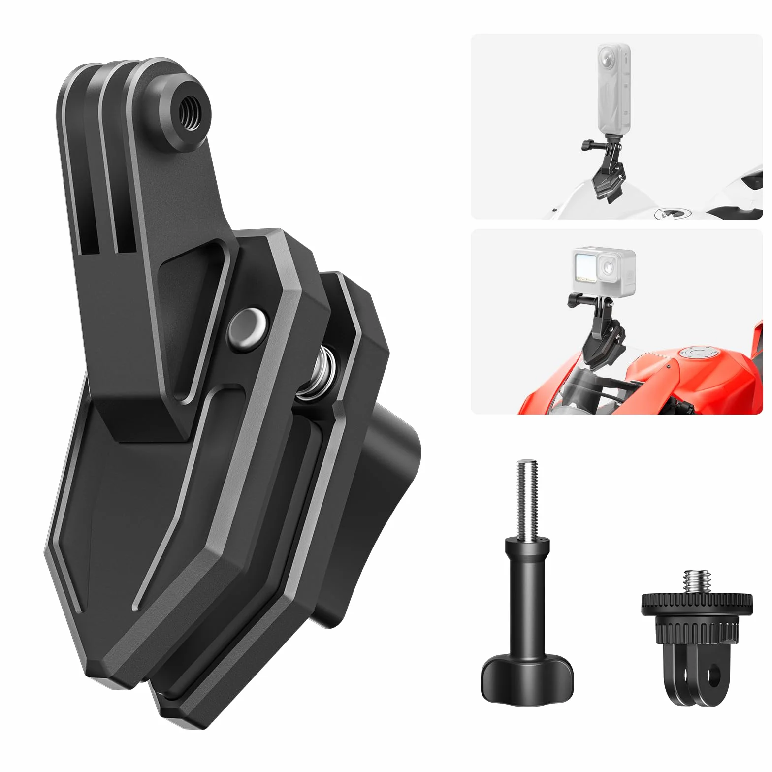 Pinza de Soporte de Cámara para Parabrisas de Motocicleta para Insta360 X5/X4/X3 para GoPro para dji Osmo Action Abrazaderas de Soporte de Motocicleta para Accesorios para Insta360 X5