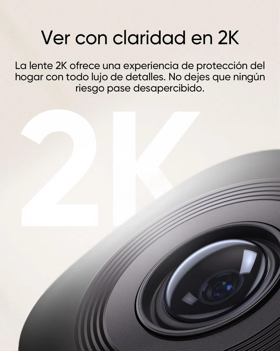 eufy Security Indoor CAM C220 Camara vigilancia WiFi Interior con Cable, resolución 2K con PTZ de 360°, Human/Motion AI, Ideal como Monitor de bebés/cámara para Mascotas/Seguridad en el hogar