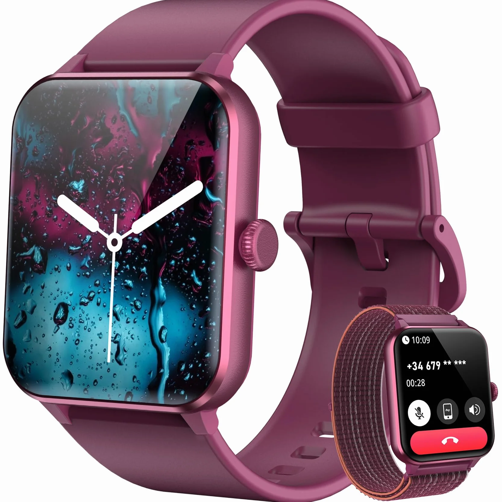 Blackview Reloj Inteligente Mujer con Llamadas Bluetooth, Pulsómetro/Oxímetro/Sueño/Podómetro, 1.85" Smartwatch con Whatsapp Mensajes, 100 Modos Deportivos, Pulsera Actividad para Android iOS