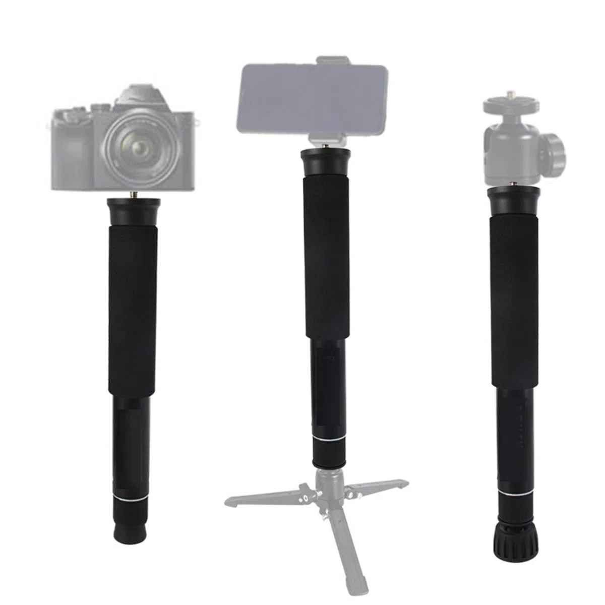 Monopié de Cámara de 62 Pulgadas, monopié de Servicio Pesado de 8 Secciones, Bastón de Senderismo de Aluminio para Fotografía con Tornillo de Conversión de 1/4 a 3/8 Pulgadas