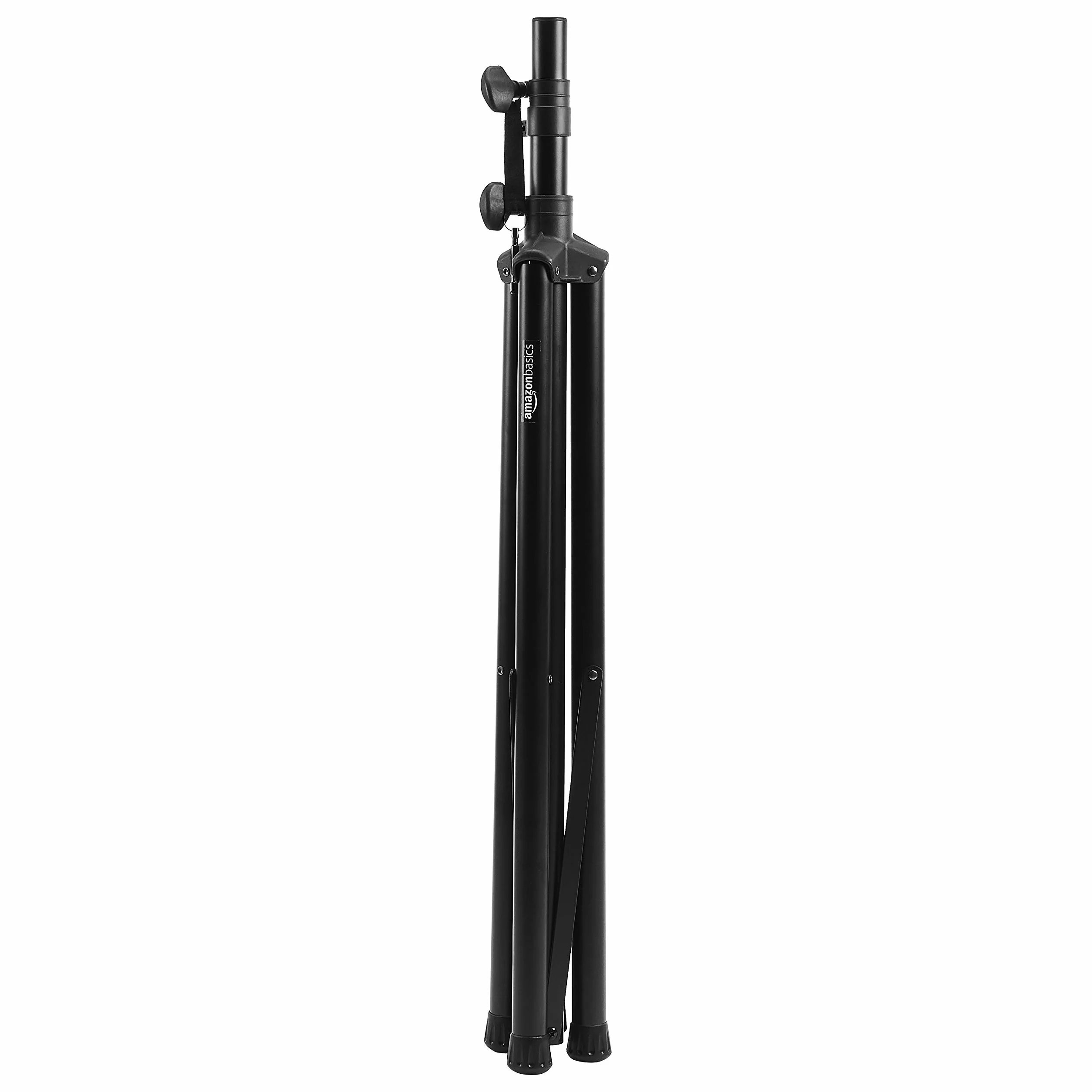 Amazon Basics Soporte ajustable para altavoces, 120 cm a 200 cm, Negro