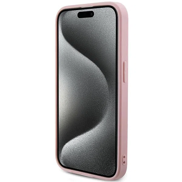 Guess GUHCP15LPSAIRSP Carcasa rígida para iPhone 15 Pro de 6,1 Pulgadas, Color Rosa