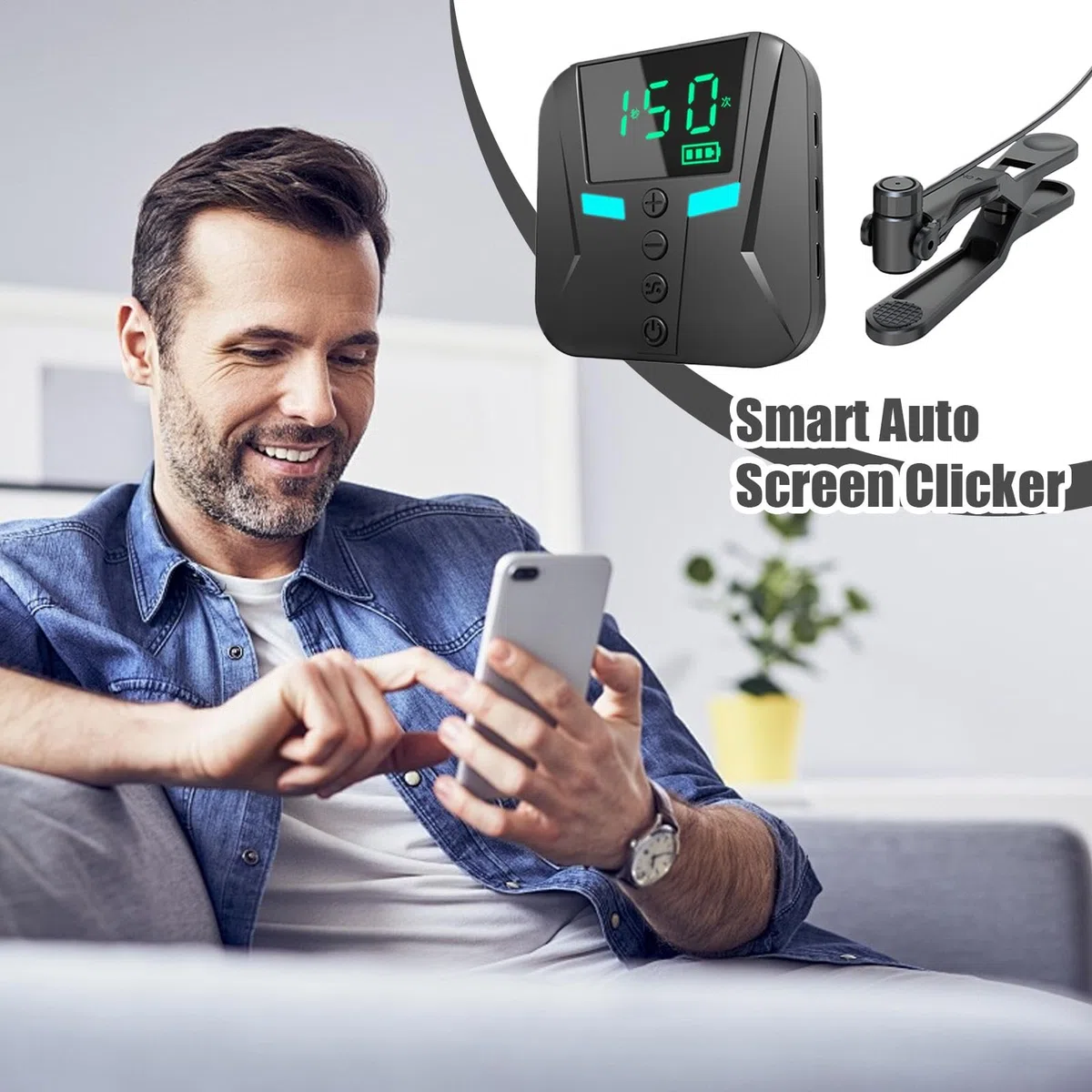 Clicker automático de Pantalla, simulación de Dedos para Tocar rápido y Continuo, Juego de transmisión en, Pantalla de Dedo simulada para Juegos, transmisión, Control Remoto