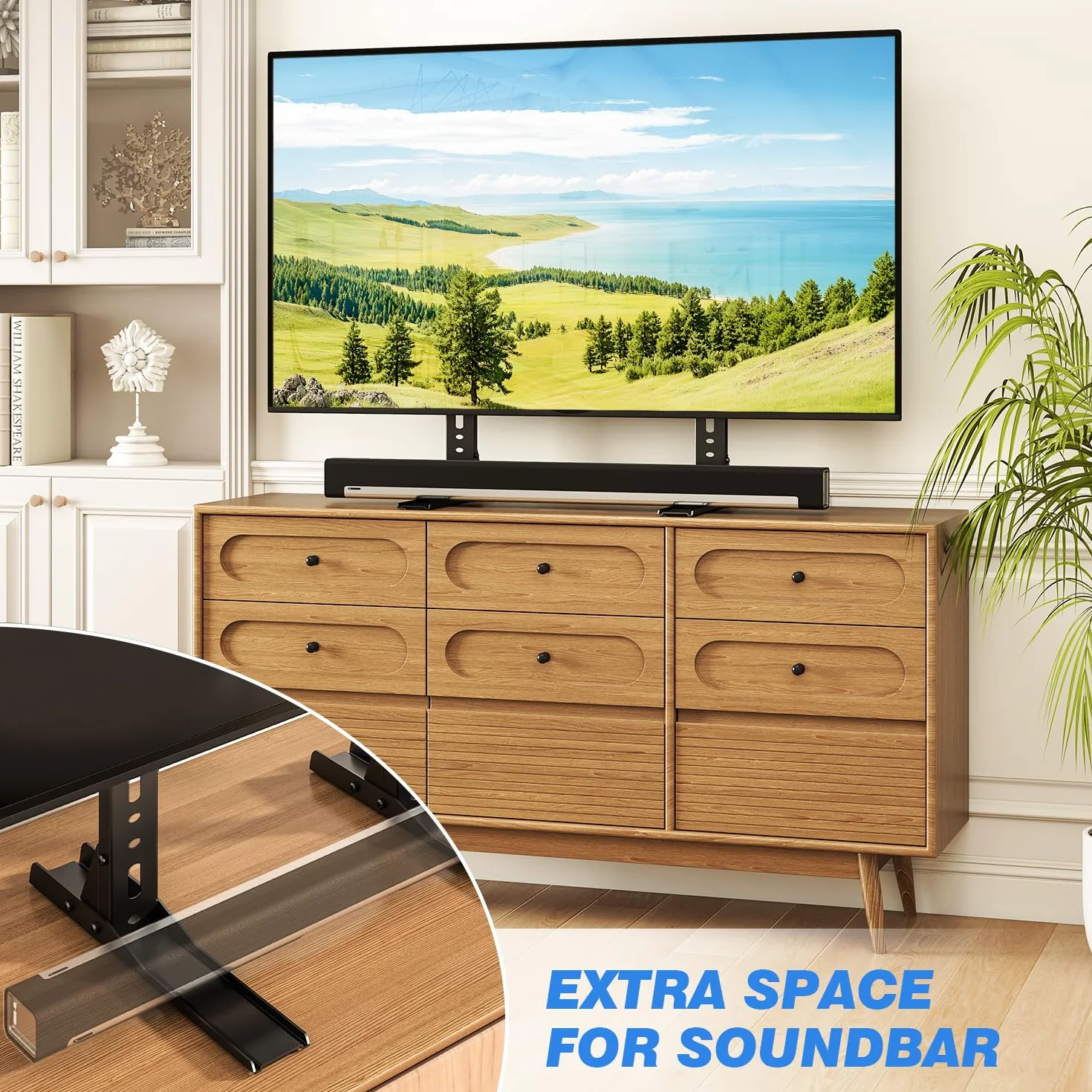 TVON Soporte TV Pie Patas TV Universal de 20-70 Pulgadas Pantallas，Soporte para Television Espacio-ahorrador，Soporte de Pantalla Mesa para TVs Capacidad hasta 50kg，MAX VESA 800x600mm