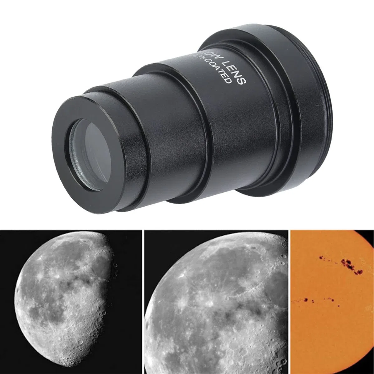 Lente Barlow 3X de 1,25 Pulgadas - Interfaz de Rosca M42 * 0.75 Lente de Metal Totalmente Multicapa - para Oculares de Telescopio Astronómico