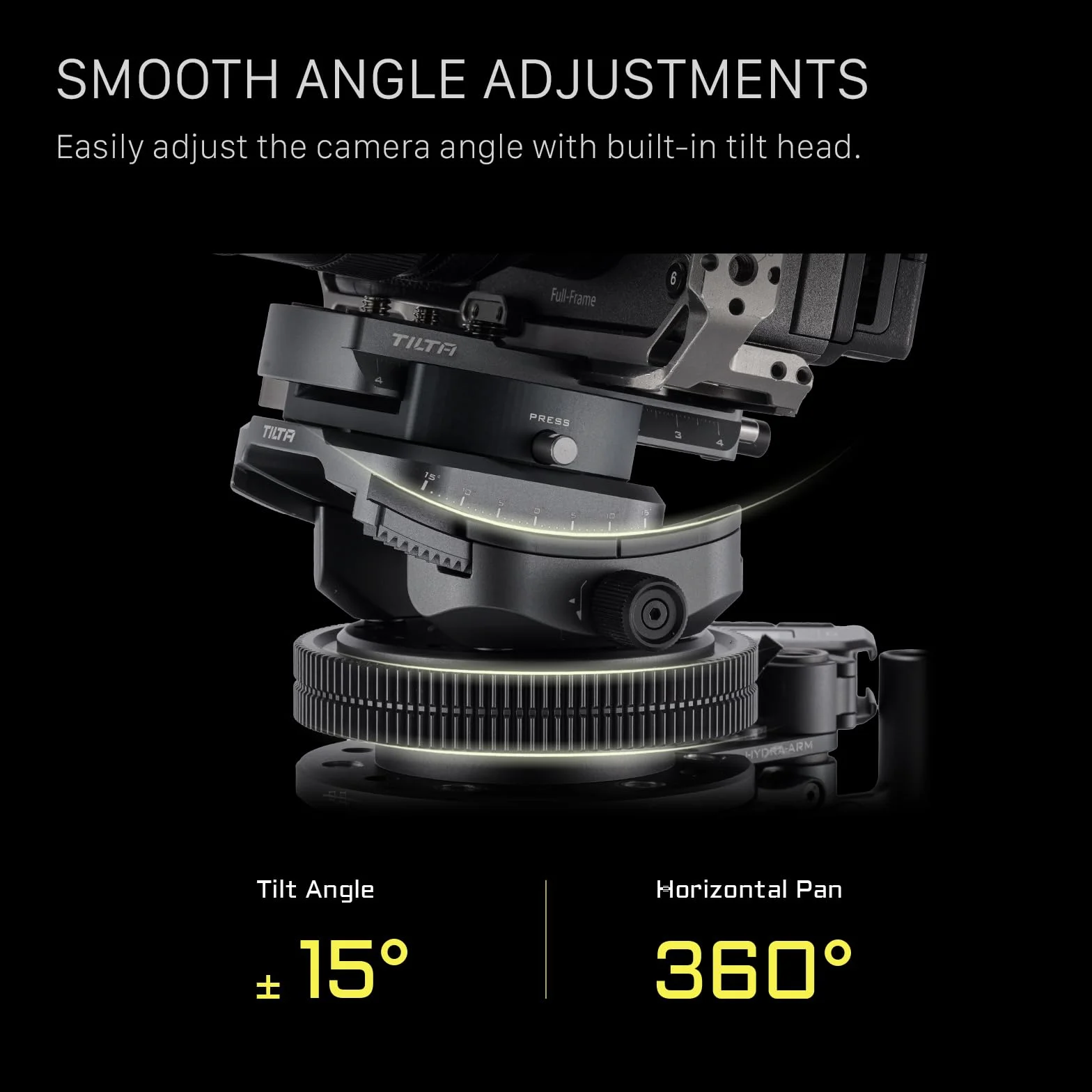 Tilta Hydra x Dan Ming Kit Básico del Sistema Speed Pan, Sistema de Montaje para Coche con Mini Cabezal Inclinable - Negro HDA-T19-A
