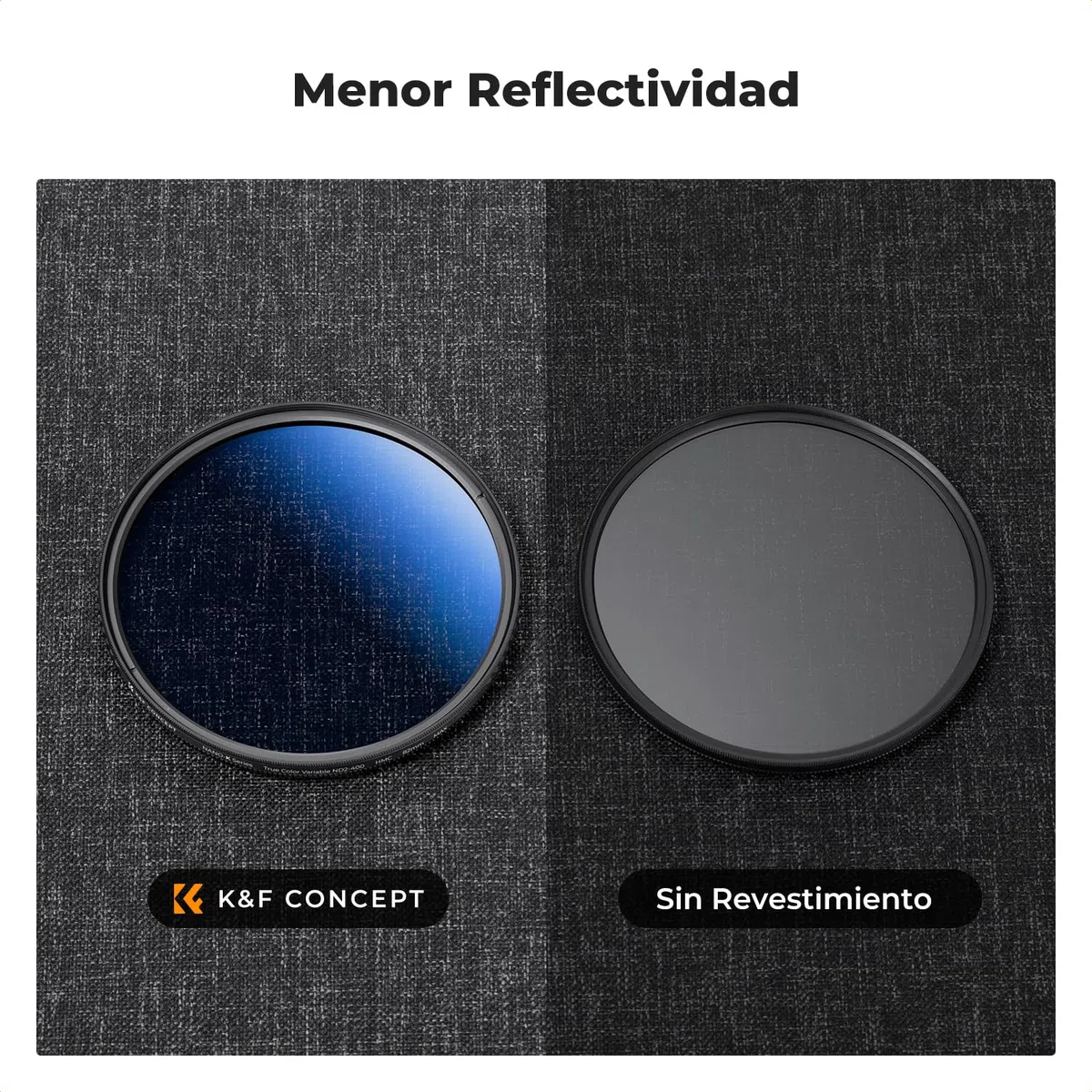 K&F CONCEPT Nano-Klear True Color ND Filtro Variable ND2-400,37mm ND2-400 Filtro de Densidad Neutra Variable de Vidrio Óptico con 3 Paños de Limpieza