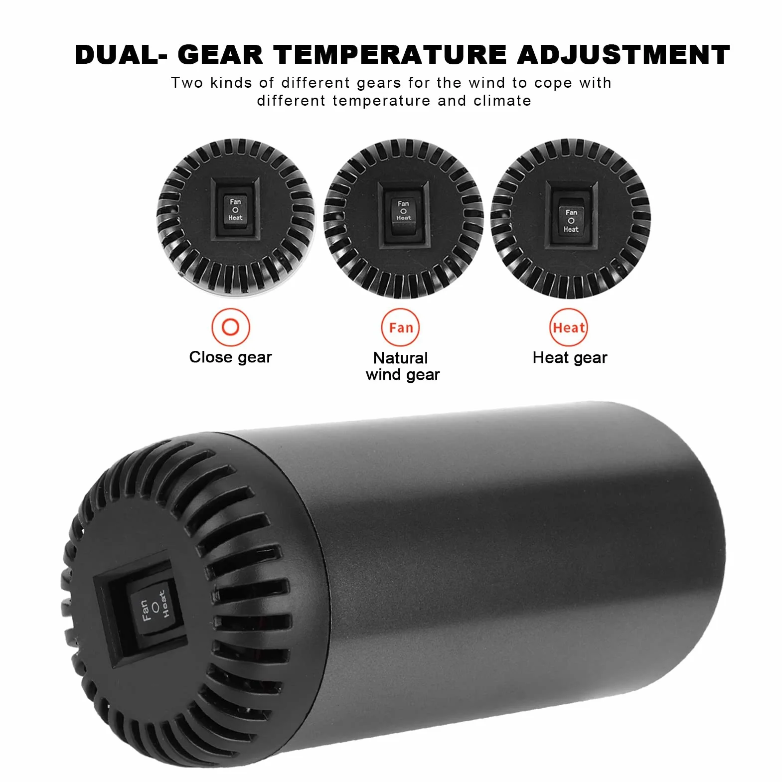 Campo para Acampar Calefacción de 12V, Calefacción de Automóvil, 150W Portátil Portable 2 en 1 Enfriamiento Automático Calefacción Calefacción para Calefacción de 12 V