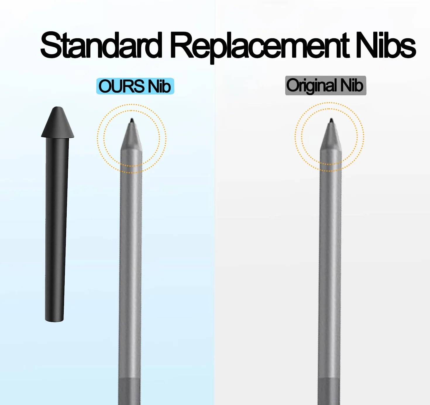5X Standard Puntas de Repuesto para Lenovo Tab Pen para Tablet M11 & Idea 11"/Idea Plus 12,1", [Non para Lenovo Tab Pen Plus/Pro], Más Duradero, Controlar Preciso, Pantalla Amistoso, Negro