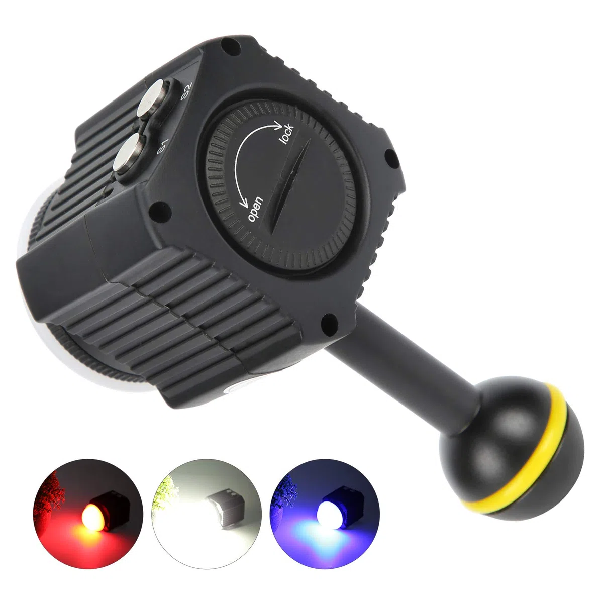 Luz de Buceo, Luz de Noche de Relleno de Luz de Video LED Impermeable Regulable, Luz de Video LED de Cámara Subacuática de 60 M, Luz de Fotografía Subacuática de Buceo de 7500K