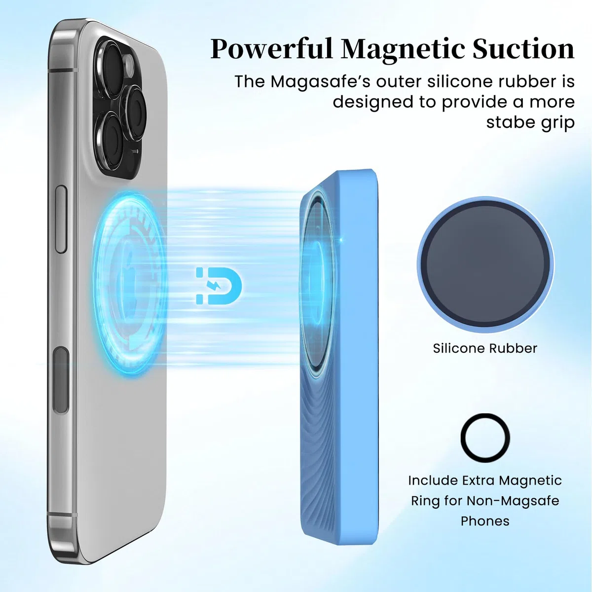 Teléfono Vlog Selfie Monitor Pantalla, 3 Niveles de Brillo,Grabación con Cable 4K 60fps,Control Remoto Bluetooth,Magnetic Phone Vlog Selfie Monitor Screen para LiveStream TikTok (Azul)