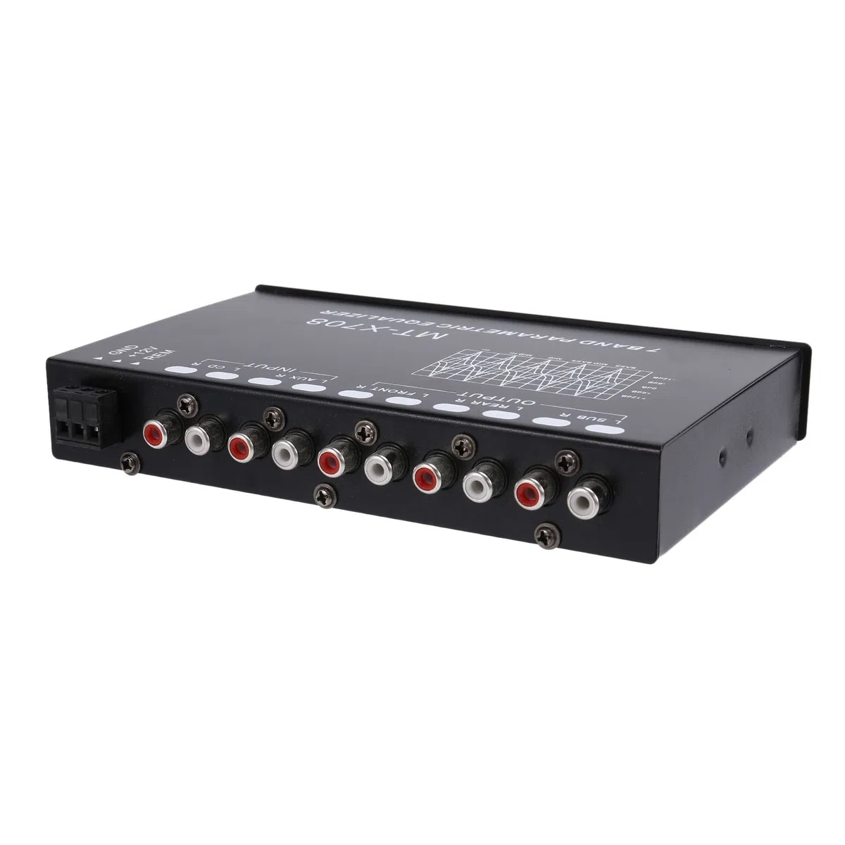 gluttonous Ecualizador de Audio para AutomóVil de 7 Bandas, Ecualizador GráFico Ajustable para Amplificador de AutomóVil EQ de 7 Bandas Interruptor de SeleccióN de Entrada CD/AUX, Negro