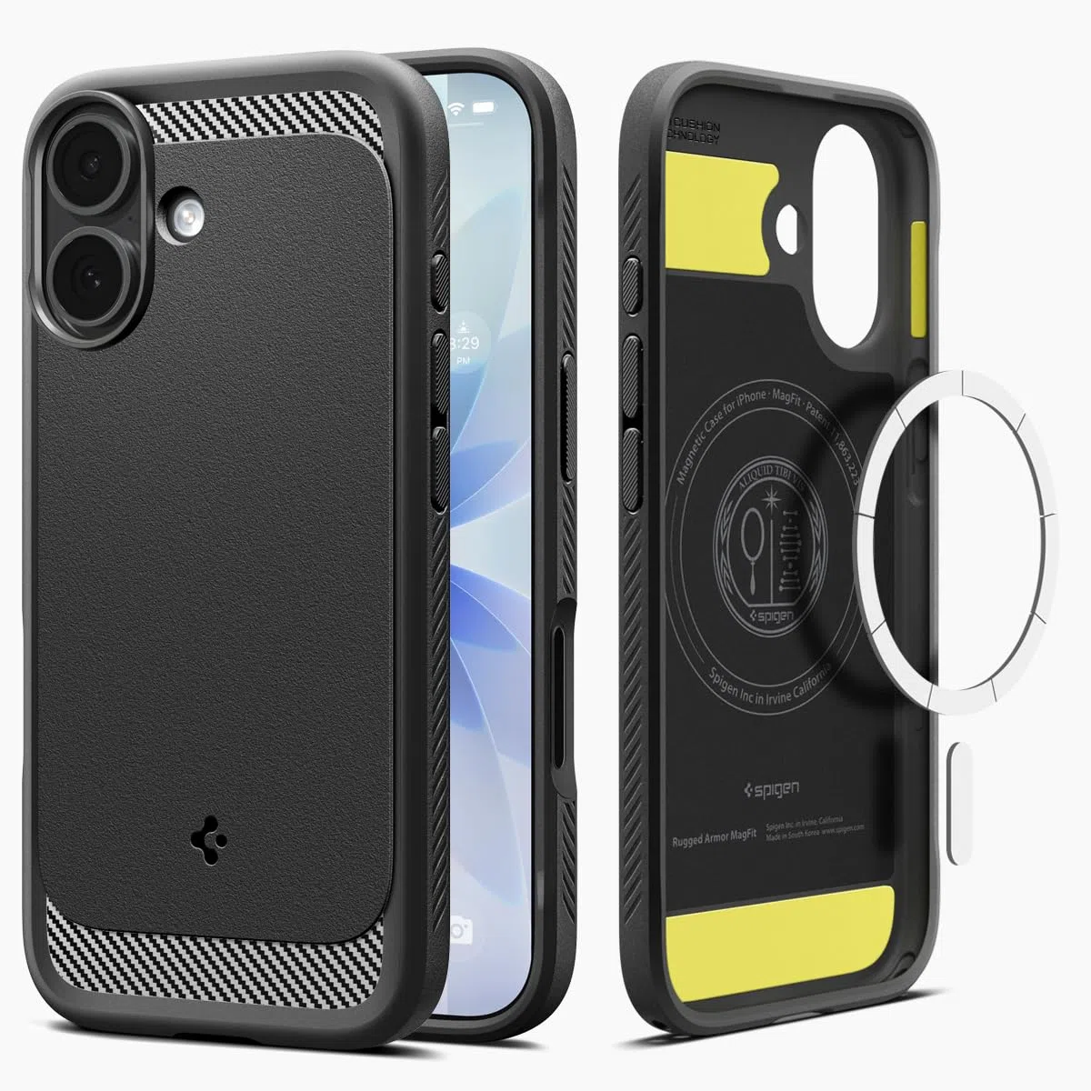 Spigen Funda para iPhone 17, Rugged Armor MagFit Compatible con MagSafe - Negro Mate