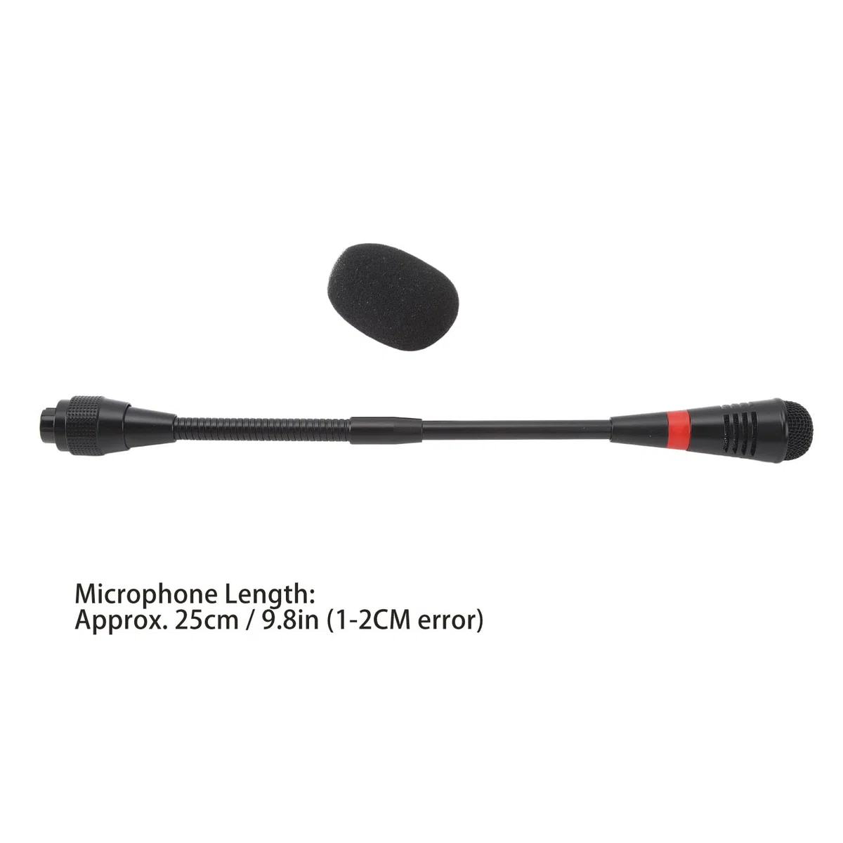 Micrófono de Cuello de Cisne de 25 Cm, Micrófono de Condensador de Voz con Transmisión de Sonido Claro con Carcasa de Aleación de Aluminio, Micrófono de Podio de Cuello de Cisne