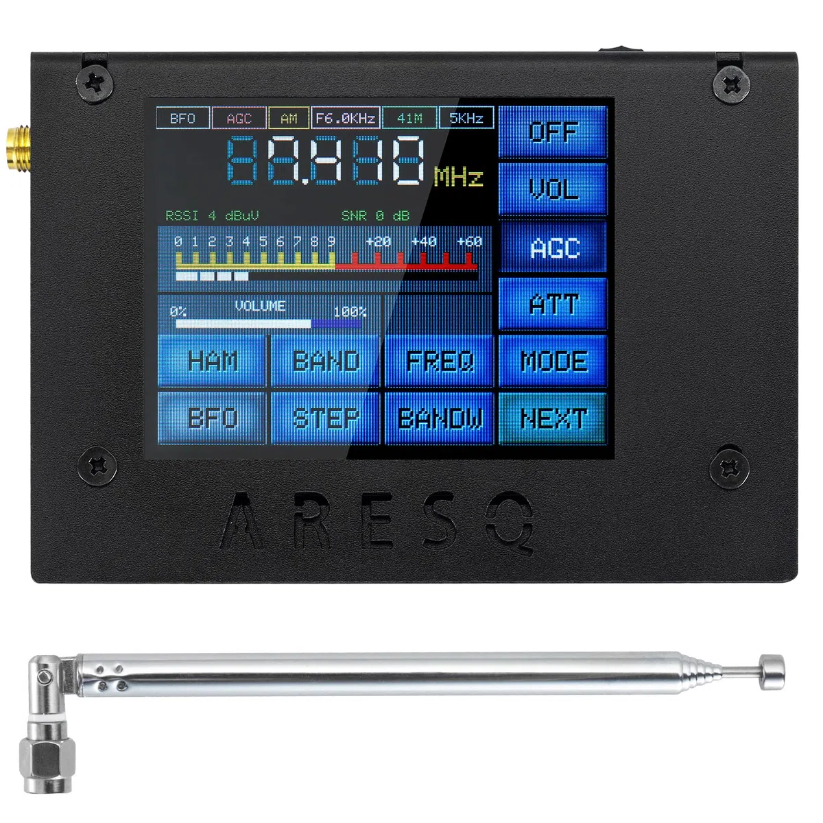 AURSINC AQ1 SI4732 Radio Portátil FM AM MW SW SSB LSB USB Banda Completa Pantalla Táctil 2.8 Pulgadas Batería 2500 mAh Antena Altavoz